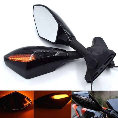 Universal Motorcycle Rearview Mirror With Led Turn Signal For Ducati