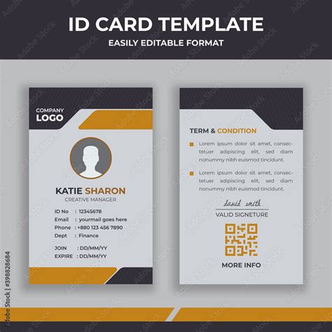 Red Geometric Employee Id Card Design Template Professional Identity