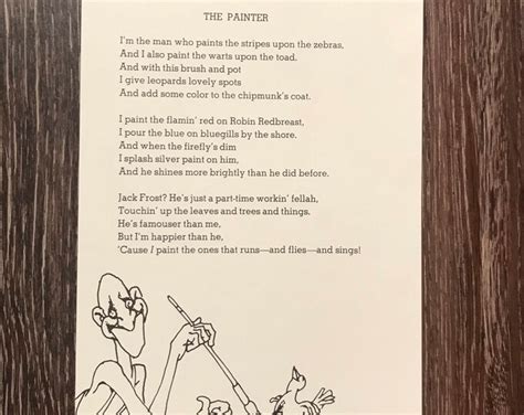 Vintage Pages Shel Silverstein The Painter Poem And Illustration