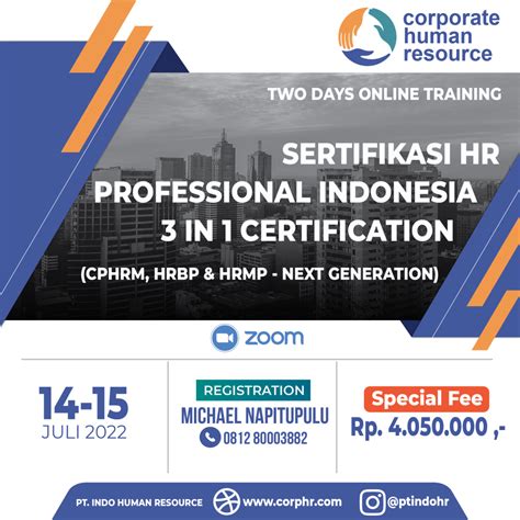 Sertifikasi Hr Professional Indonesia 3 In 1 Certification Cphrm Hrbp And Hrmp Next Generation