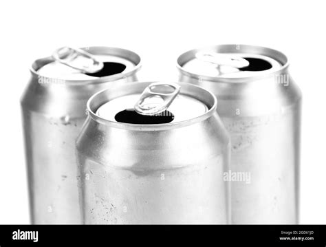 Metal Beer Cans Isolated On White Stock Photo Alamy