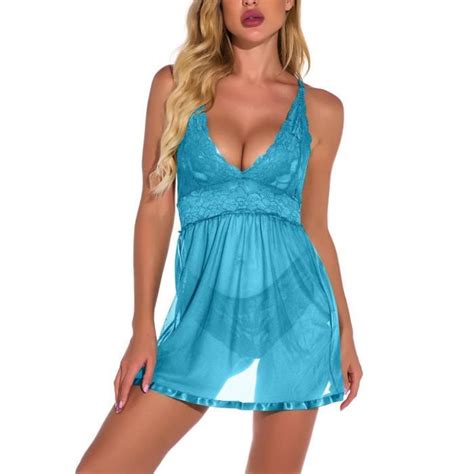 Sasaquoy Nuisette Deshabille Femmes Fun Mode L Gante Sexy Sling Lingerie Dentelle Gaze Sous