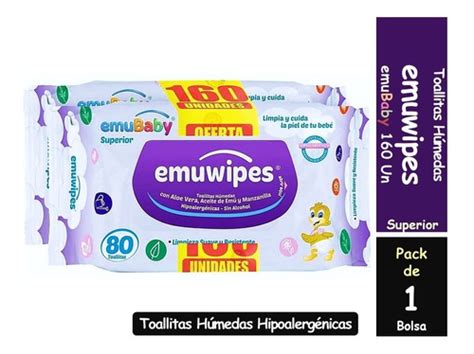 Toallitas Húmedas Emuwipes Emubaby Superior 160 Un Cuotas sin interés