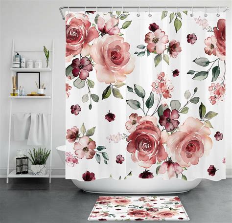 Spring Blossom Watercolor Shower Curtain Brighten Your Bathroom With