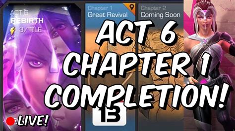 Act 6 Chapter 1 Completion Great Revival Marvel Contest Of Champions Youtube