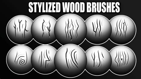 Stylized Wood Brushes And Alphas Flippednormals