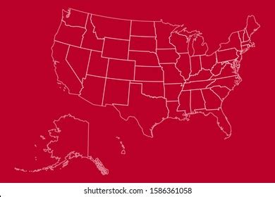 Us Map Outline Highlighted White Vector Stock Vector (Royalty Free ...