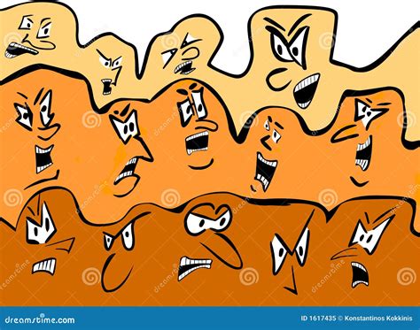 Cartoon Crowd - Angry Faces Royalty Free Stock Photo - Image: 1617435