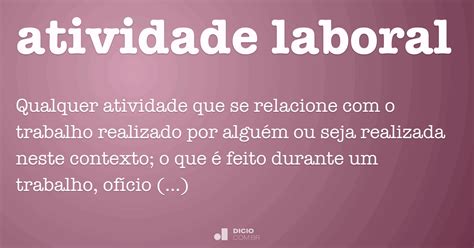 Atividade Laboral O Que É
