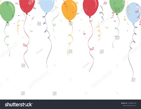 Congratulations Banner Colorful Confetti Balloons Isolated Stock Vector (Royalty Free ...