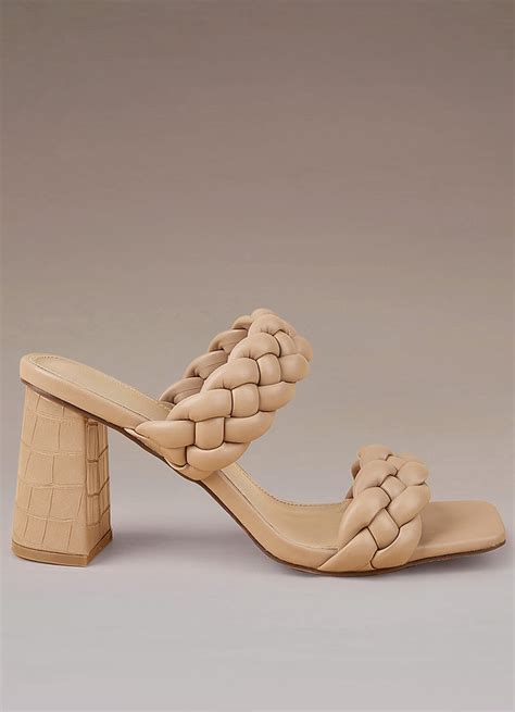 Nude Double Braided High Heel Sandals Shoes Azazie