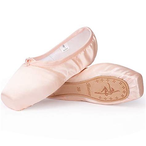 Chaussons De Danse Classique Pointe De Ballet En Satin Avec Rubans Et