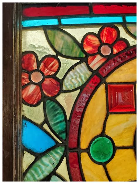 Victorian Floral Stained Glass Window Ruby Lane