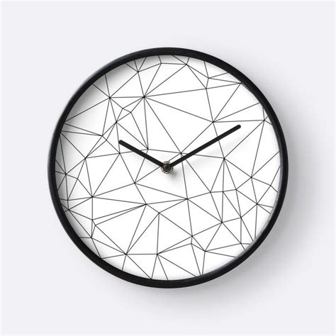 Black And White Geometric Minimalist Wall Clock Geometric Etsy Wall