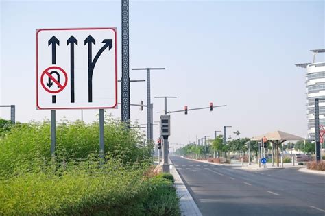 Premium Photo Large Board Of A Series Of Road Signs On An Empty