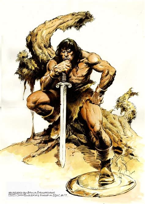 Conan John Buscema Pinup SSoC 17 Ink Color RECREATION In ATULA