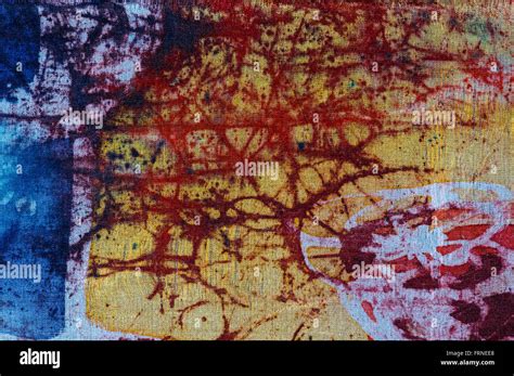 Abstraction Hot Batik Background Texture Handmade On Silk Surrealism Art Stock Photo Alamy
