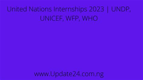 United Nations Internships 2023 Undp Unicef Wfp Who