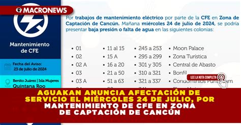 Aguakan Anuncia Afectaci N De Servicio El Mi Rcoles De Julio Por