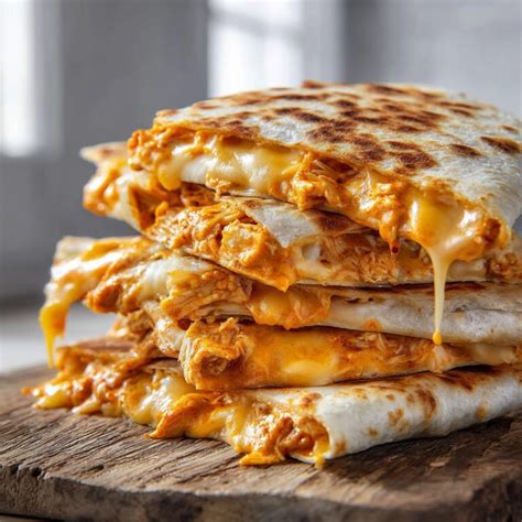 cheesy buffalo chicken quesadillas crispy spicy  easy
