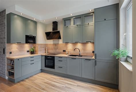 Угловая Кухня №1 серого цвета в Скандинавском стиле с фасадами МДФ ...