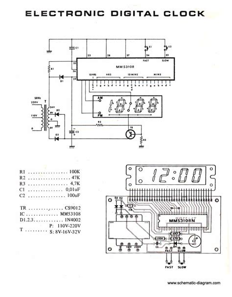 Digital Clock Circuit Diagram Project