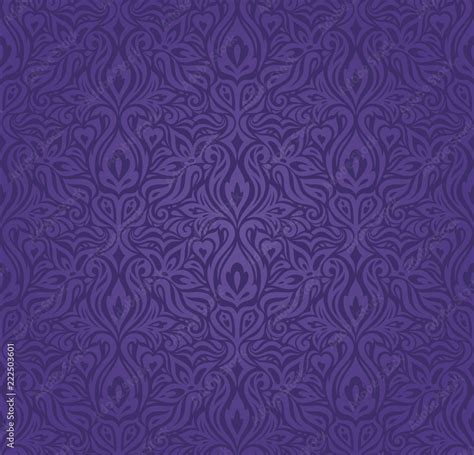 Violet Purple Floral Vintage Seamless Pattern Background Fashion Trendy