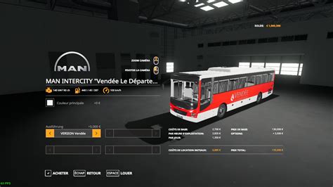 Bus Man Intercity Vendée Le Département 85 FS19 KingMods