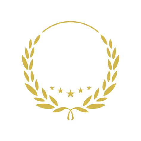 Golden Laurel Wreath Round Stamp Frame Vector Design Isolated Outline