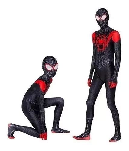 Disfraz De Spiderman Miles Morales Cosplay Niños Adultos Meses Sin