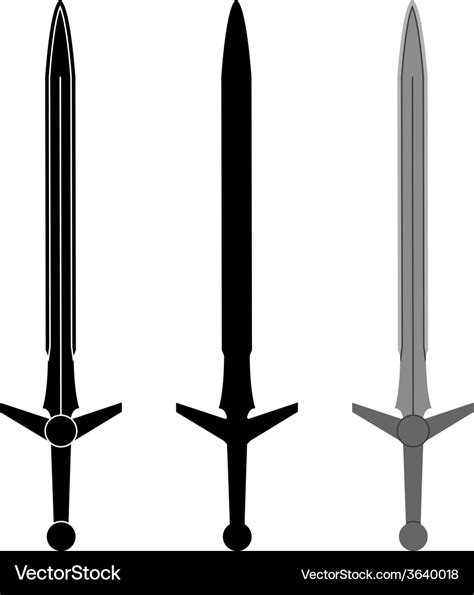 Medieval Sword Royalty Free Vector Image Vectorstock