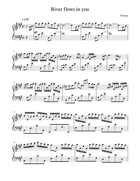 River flows in you original Sheet music for Piano (Solo) | Musescore.com