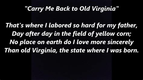 Virginias State Song Lyrics