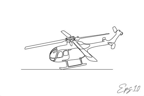 continuous line vector illustration helicopter 26485031 Vector Art at ...