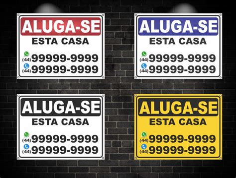 Placa Aluga se PVC Ilhós Elo7 Produtos Especiais