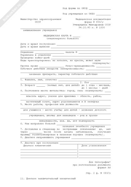 Карта больного лечащегося в физиотерапевтическом отделении заполненная
