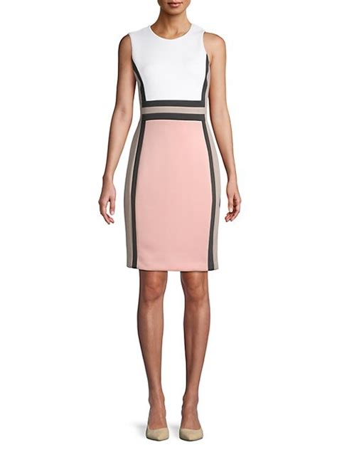 Calvin Klein Colorblock Sleeveless Sheath Dress On Sale Saks Off 5th