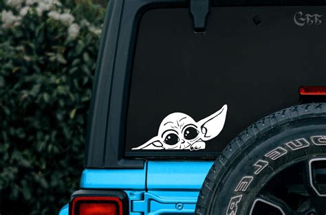 Grogu Sticker Car Car Window Decal Baby Yoda Car Sticker Cute Car