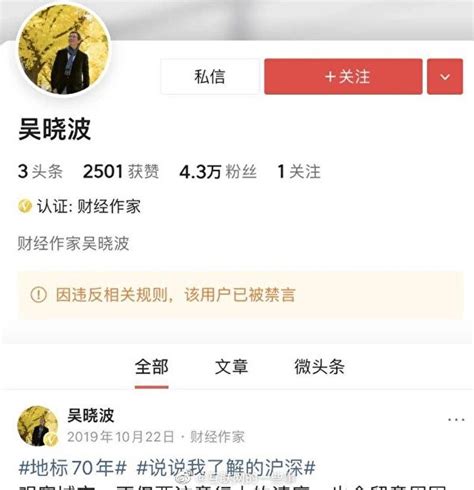 中共管控言论 知名财经作家吴晓波被禁言 财经大v 关闭评论 微博账号 大纪元