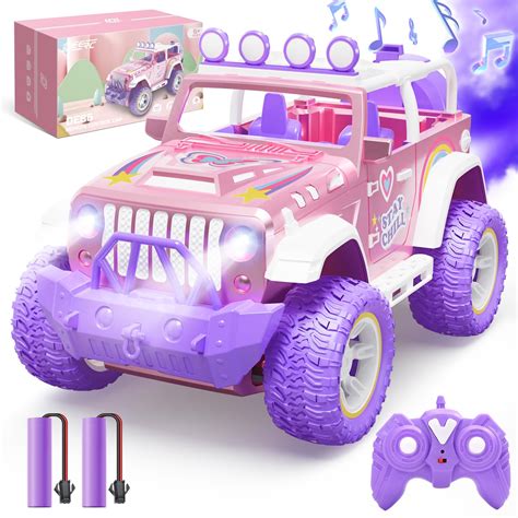 Deerc Pink Remote Control Car For Girls With Fog Mist