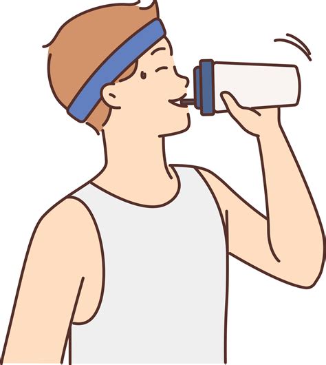 Thirsty Man Drink Water From Bottle 21243475 PNG