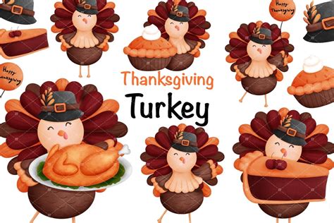 Thanksgiving Turkey Clipart Build A Turkey Clip Art Bundle Clip Art