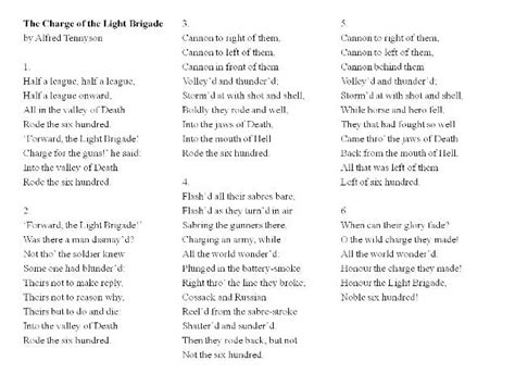 The Charge Of The Light Brigade By Alfred Tennyson