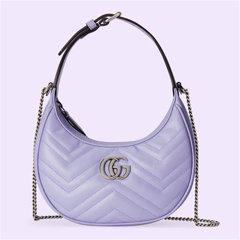 Gg Marmont Half Moon Shaped Mini Bag In Lilac Leather Gucci® Us