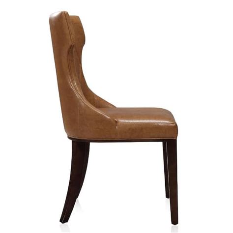 Buy Reine Saddle And Walnut Faux Leather Dining Chair Set Of Online