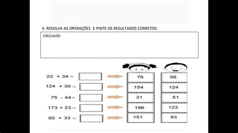 Resolva As Opera Es E Pinte Os Resultados Corretos Videoaula Ano