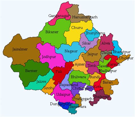 Rajasthan District Map, Rajasthan Political Map, 54% OFF