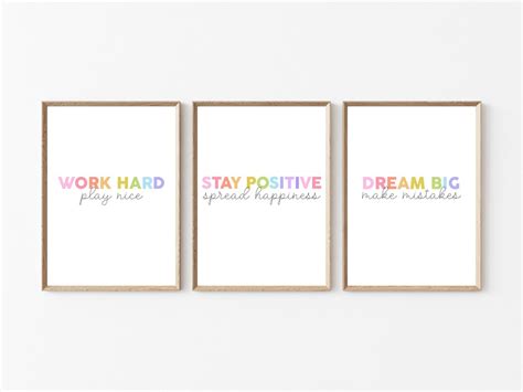 Printable Positive Classroom Posters Pastel Rainbow Classroom Decor