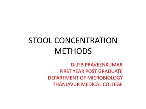 Stool Concentration Methods Ppt