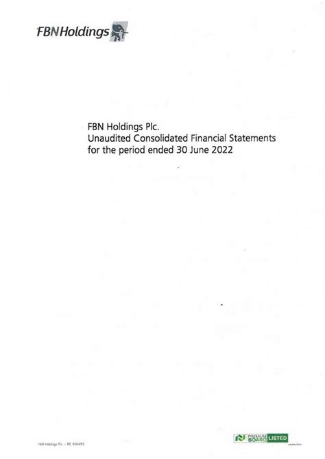 Fbn Holdings Plc Fbnh Ng Hy2022 Interim Report